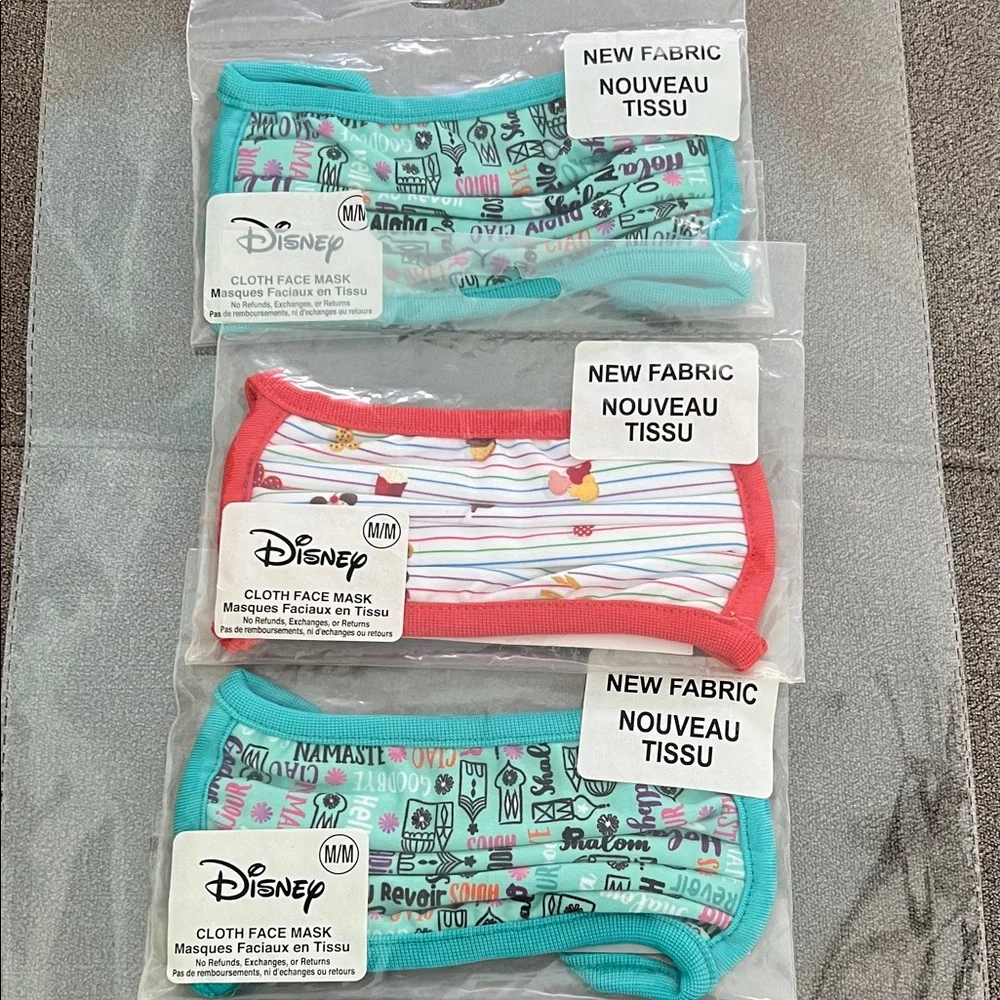Disney Kids Face Mask Set - 3 brand new sealed masks